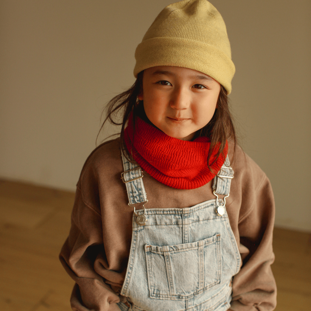 Hvid Rundhalsschal Tube Gigi 100% Merinowolle - Little Baby Pocket