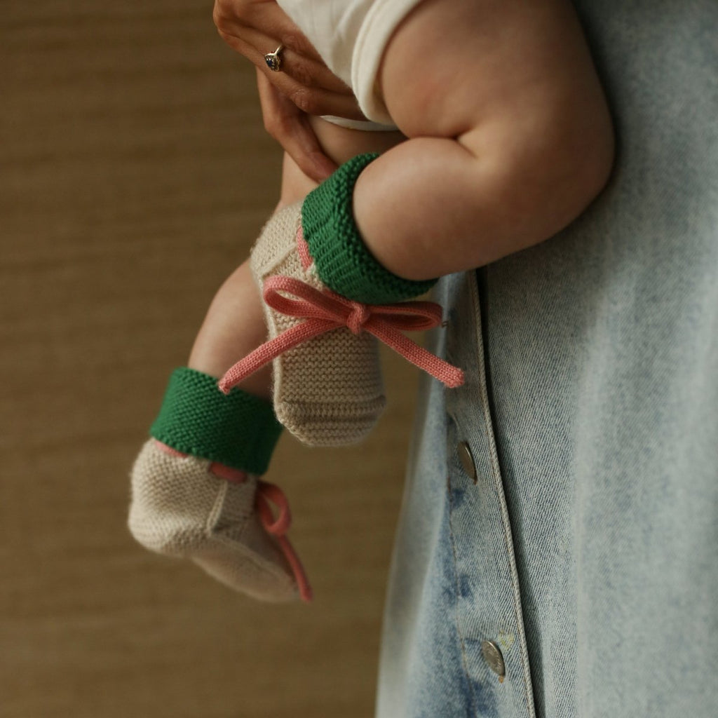 Hvid Strick Babyschuhe für Babys - Little Baby Pocket