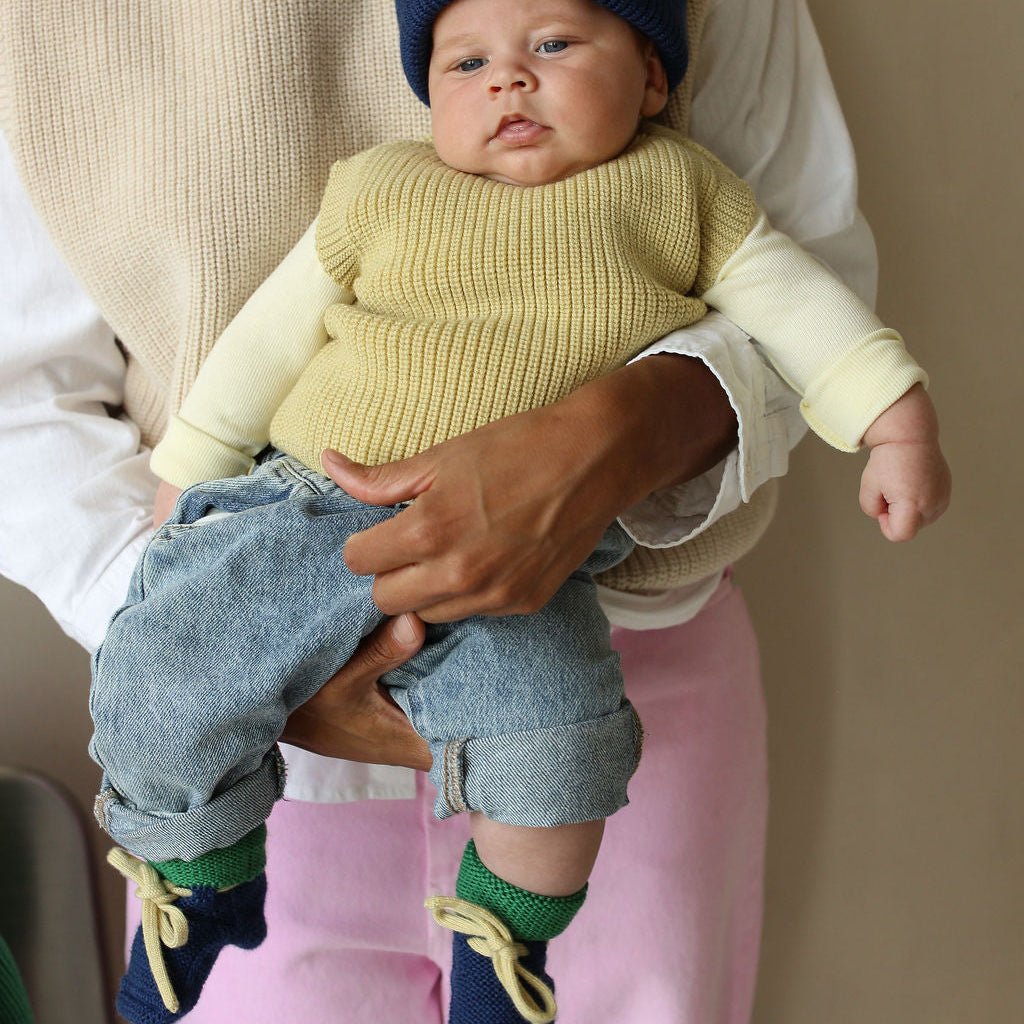 Hvid Strick Babyschuhe für Babys - Little Baby Pocket