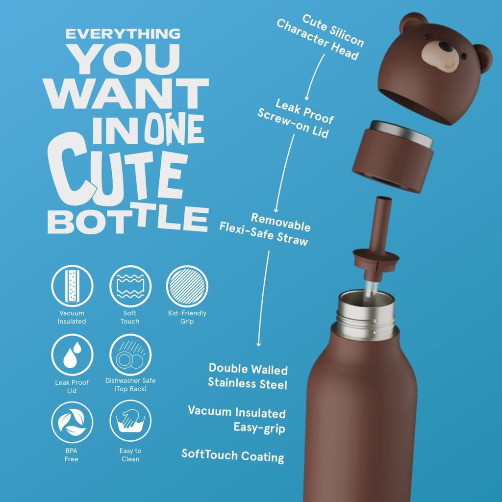 Isolierflasche Bestie Brauner Bär - Little Baby Pocket