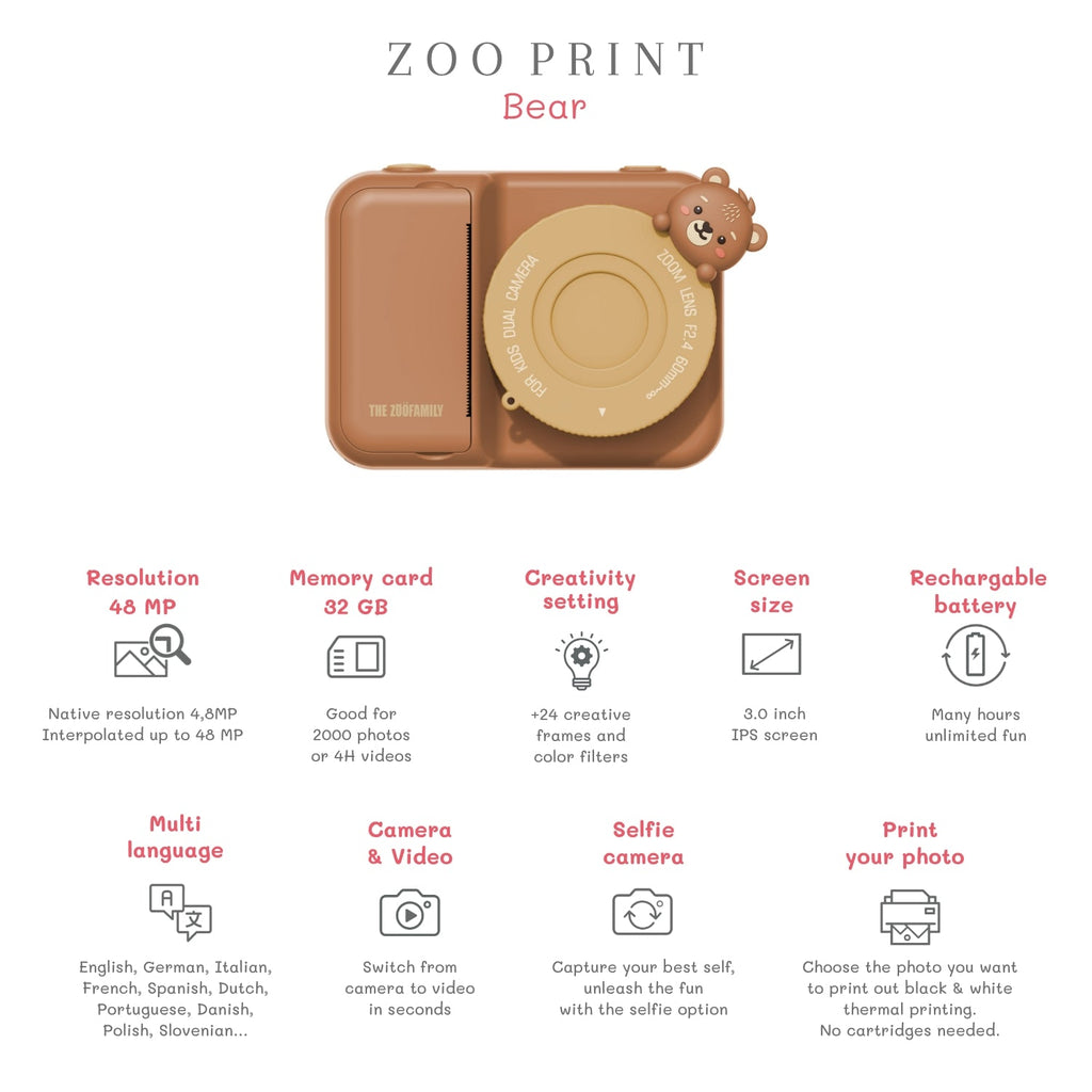 The Zoofamily - Kinder - Sofortbildkamera Zoo Print Bär