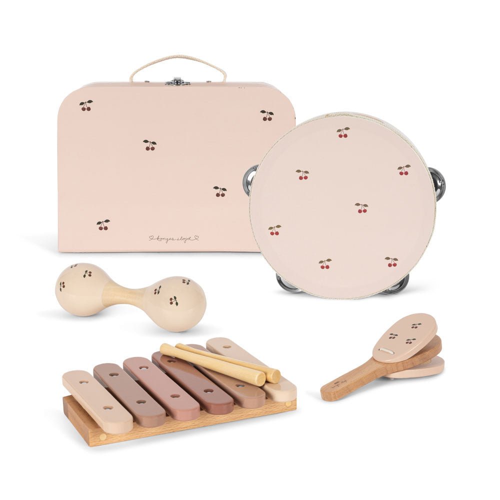 Konges Sløjd Musik Set Cherry - Instrumente im Koffer - Little Baby Pocket
