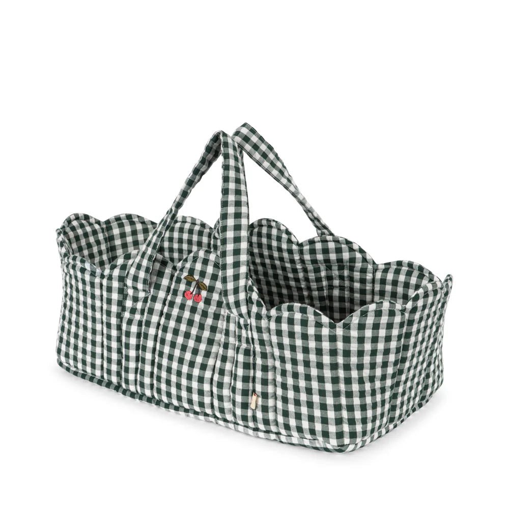 Konges Sløjd Puppentragekorb Green Check - Little Baby Pocket