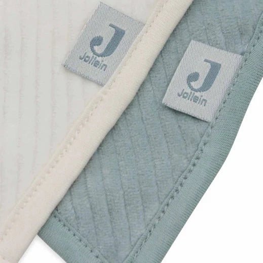 Lätzchen Halstuch "Bandana Velvet Rib - Sea Green/Ivory - 2 Stück" - Little Baby Pocket