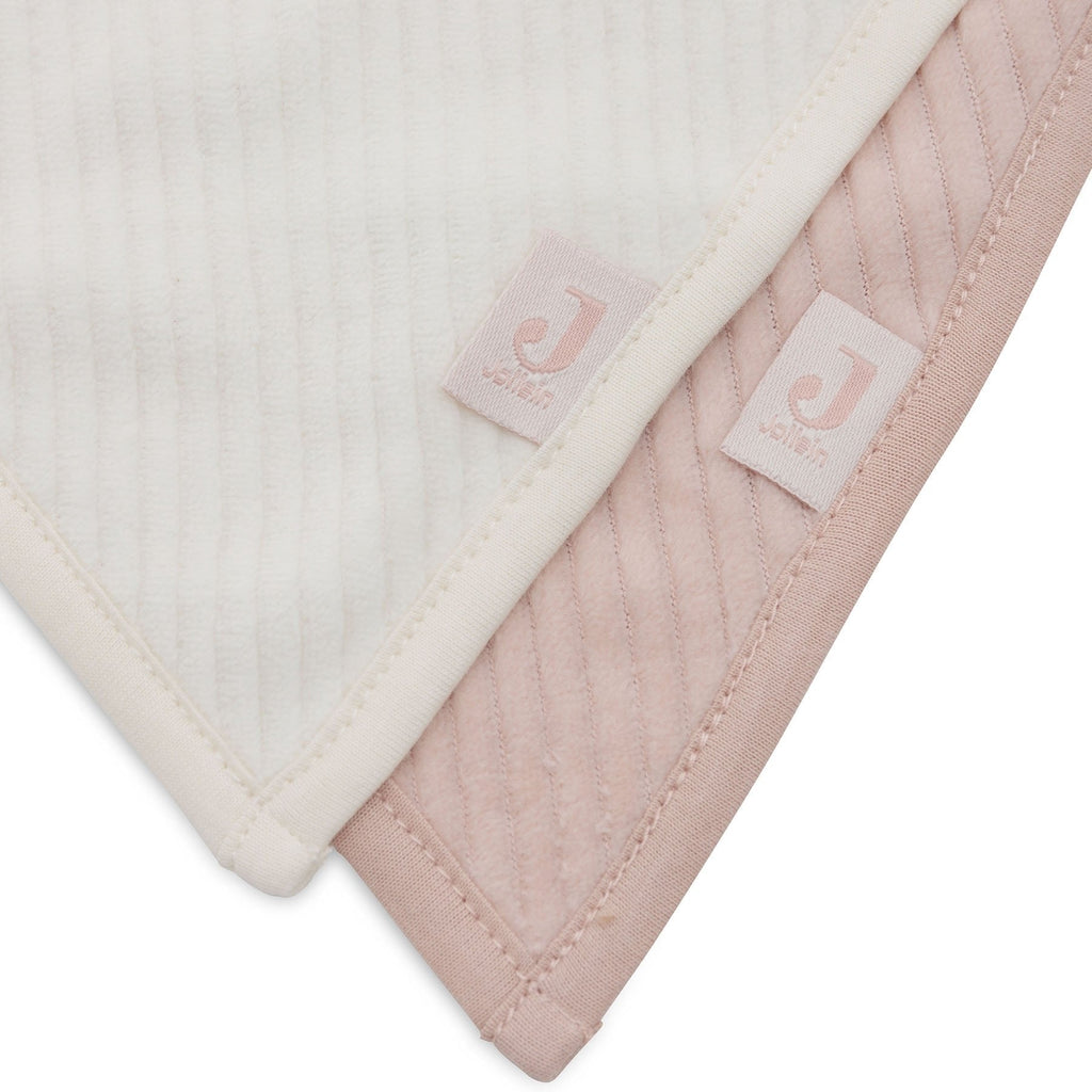 Lätzchen Halstuch "Bandana Velvet Rib - Wild Rose/Ivory - 2 Stück" - Little Baby Pocket