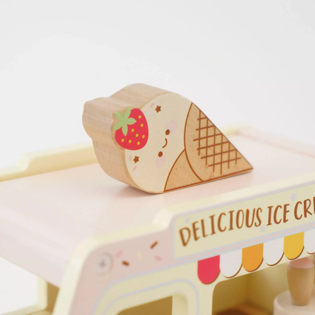 Le Toy Van Eiscremewagen – Holzspielzeug mit Sticker & Klappdach - Little Baby Pocket