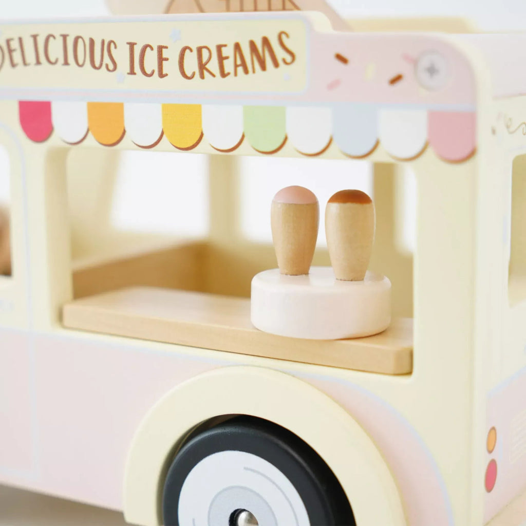 Le Toy Van Eiscremewagen – Holzspielzeug mit Sticker & Klappdach - Little Baby Pocket