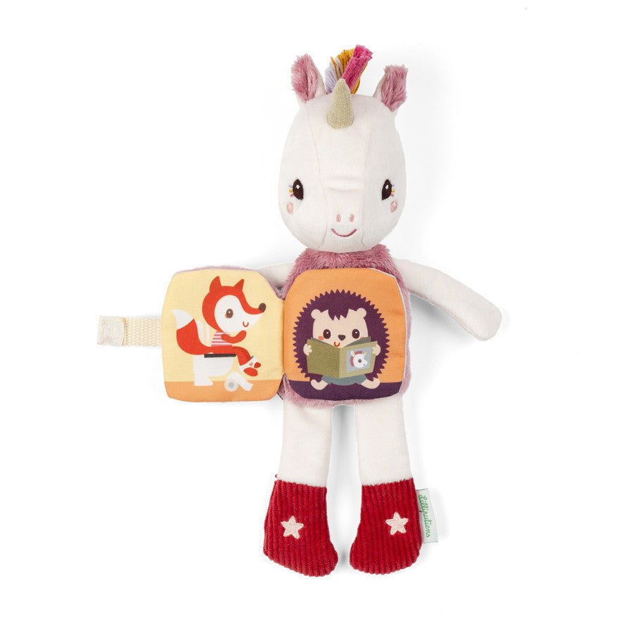 Leuchtendes Einhorn Lena Kuscheltier mit Stoffbuch - Little Baby Pocket