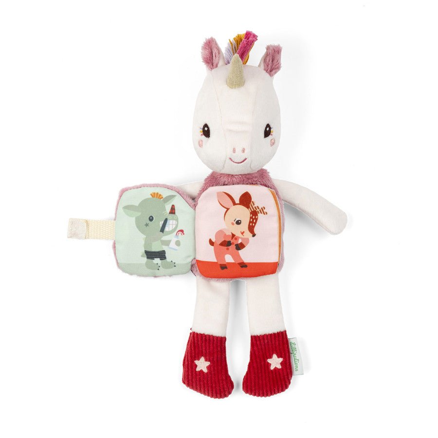 Leuchtendes Einhorn Lena Kuscheltier mit Stoffbuch - Little Baby Pocket