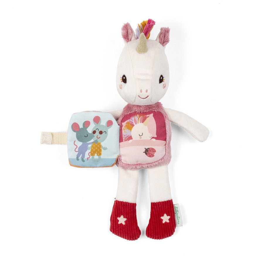 Leuchtendes Einhorn Lena Kuscheltier mit Stoffbuch - Little Baby Pocket