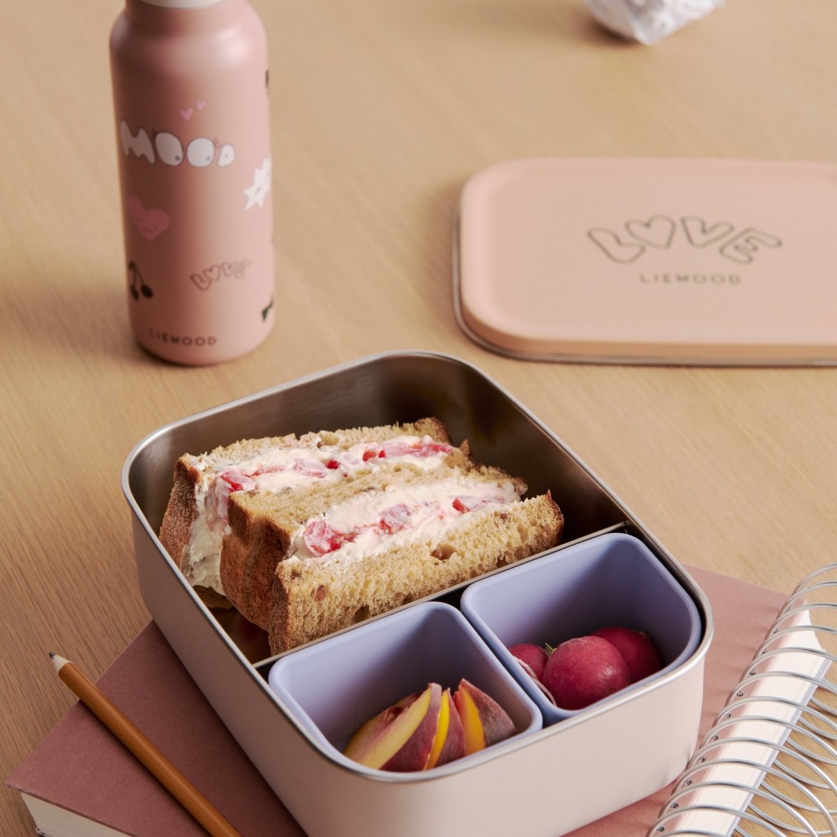 Liewood Lunchbox Edelstahl NINA – Große Kinder-Brotdose, 1,3L – Little Baby Pocket