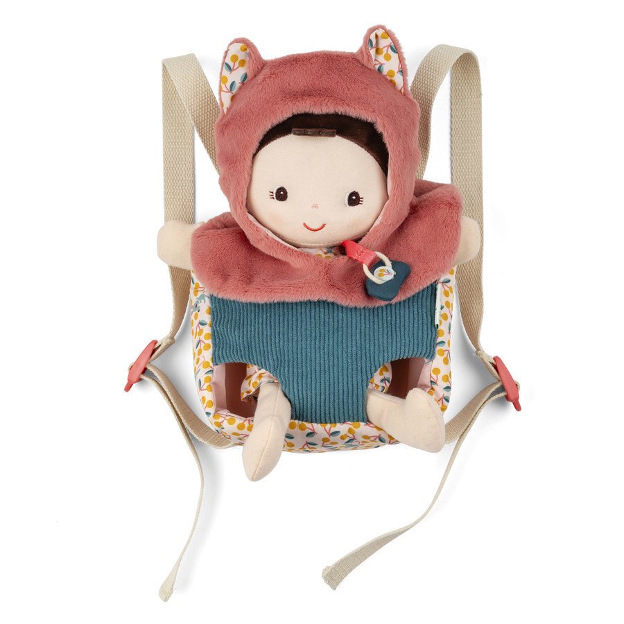 Lilliputiens Jeanne Stoffpuppe mit Babytrage – ab 18 Monaten - Little Baby Pocket