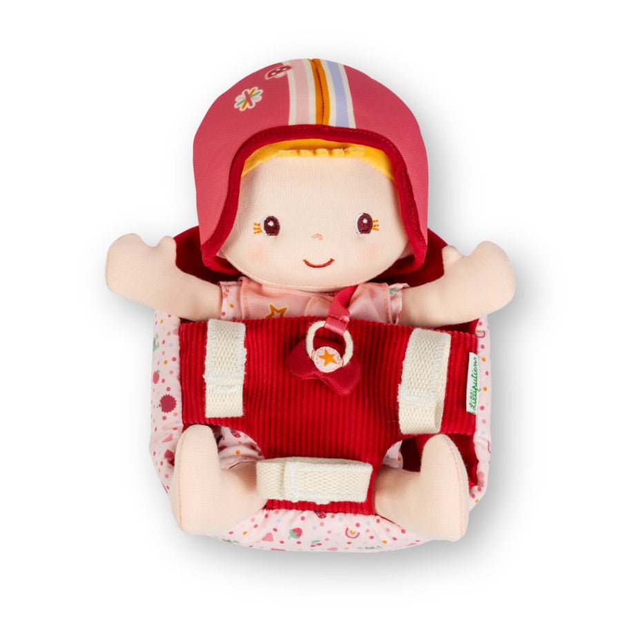 Lilliputiens Lena Stoffpuppe mit Fahrradsitz, Helm & Zubehör - Little Baby Pocket