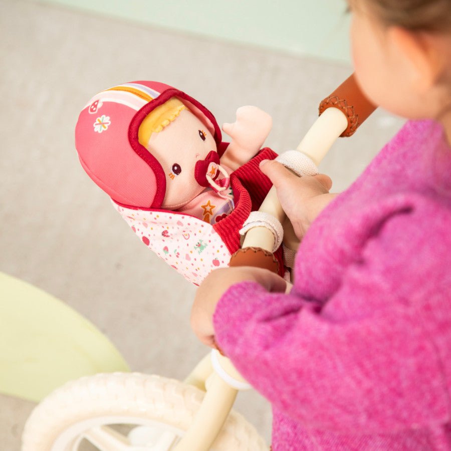 Lilliputiens Lena Stoffpuppe mit Fahrradsitz, Helm & Zubehör - Little Baby Pocket