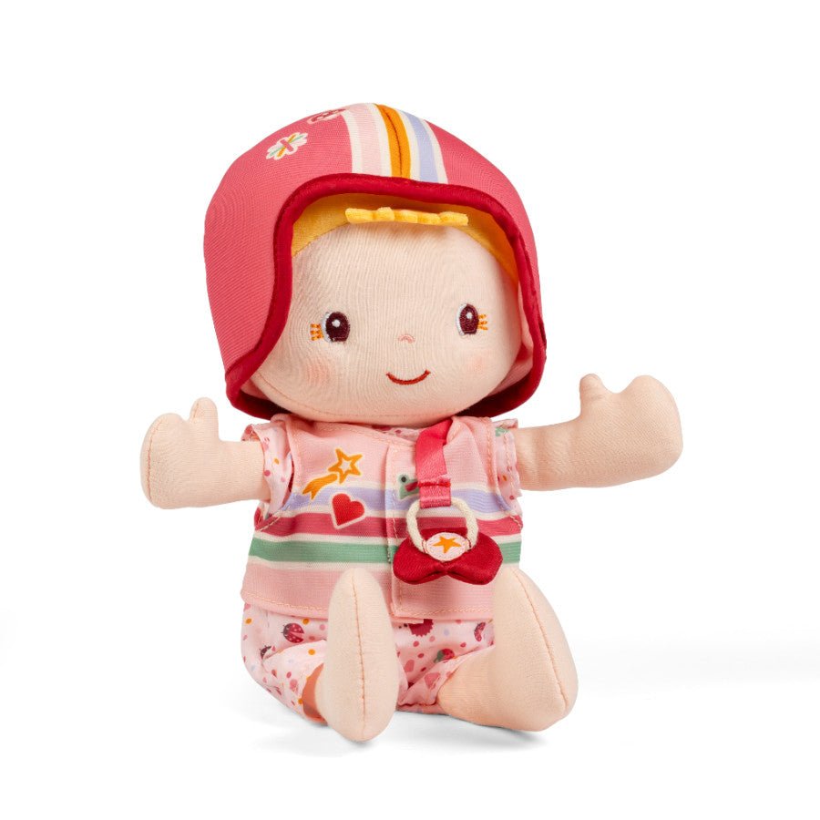 Lilliputiens Lena Stoffpuppe mit Fahrradsitz, Helm & Zubehör - Little Baby Pocket