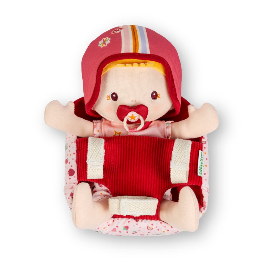 Lilliputiens Lena Stoffpuppe mit Fahrradsitz, Helm & Zubehör - Little Baby Pocket