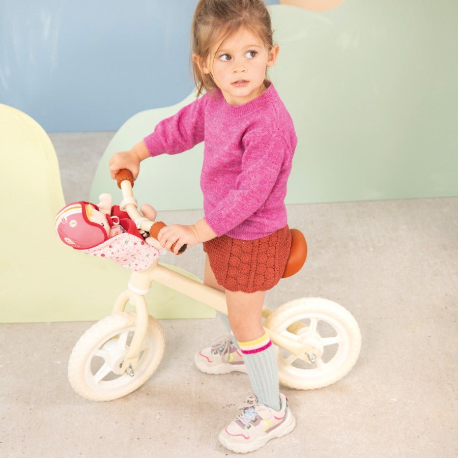 Lilliputiens Lena Stoffpuppe mit Fahrradsitz, Helm & Zubehör - Little Baby Pocket