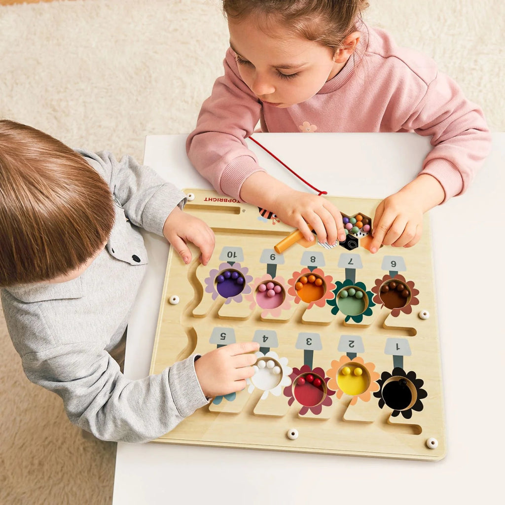 Magnetisches Labyrinthspiel aus Holz – Dino, Einhorn, Biene - Little Baby Pocket