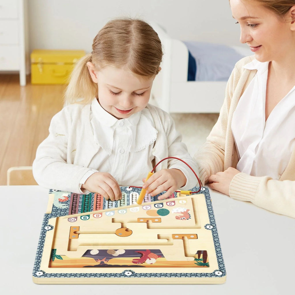 Magnetisches Labyrinthspiel aus Holz – Dino, Einhorn, Biene - Little Baby Pocket