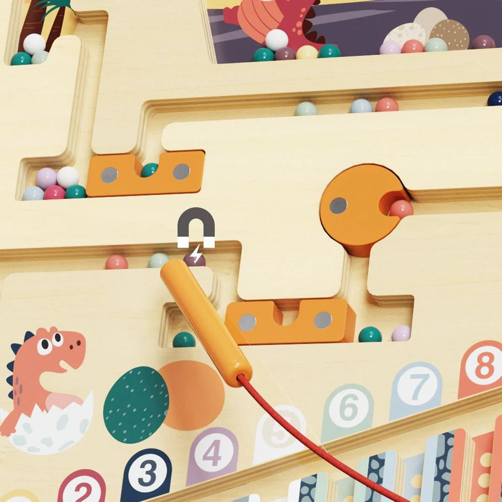 Magnetisches Labyrinthspiel aus Holz – Dino, Einhorn, Biene - Little Baby Pocket