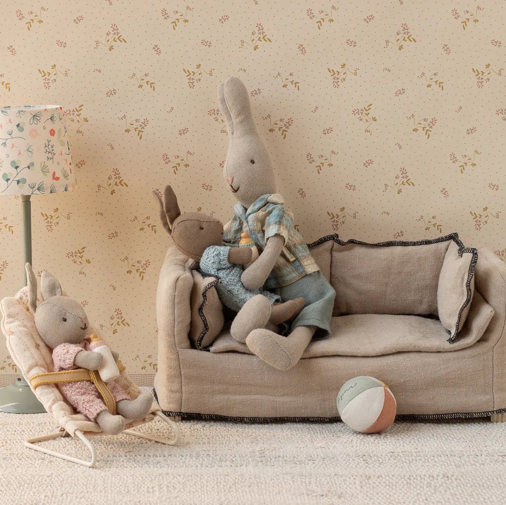 maileg Kaninchen Mikro Sand Rose Strickanzug - Little Baby Pocket