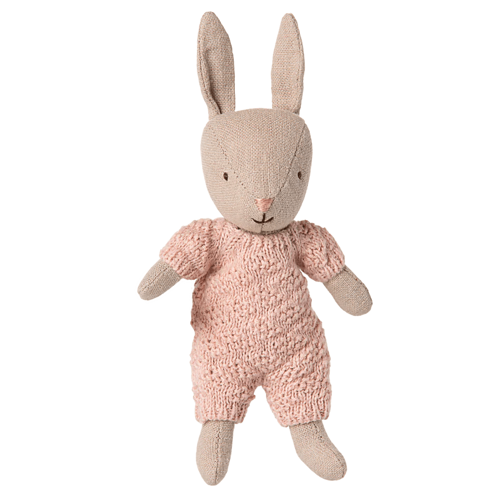 maileg Kaninchen Mikro Sand Rose Strickanzug - Little Baby Pocket