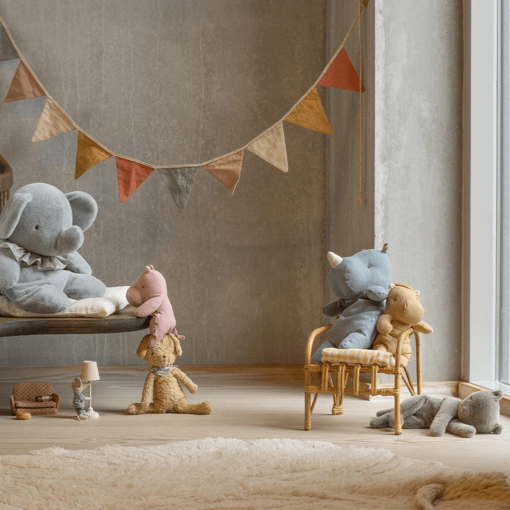 Maileg Safari Friends Nilpferd Klein Cremegelb Kuscheltier 22cm - Little Baby Pocket