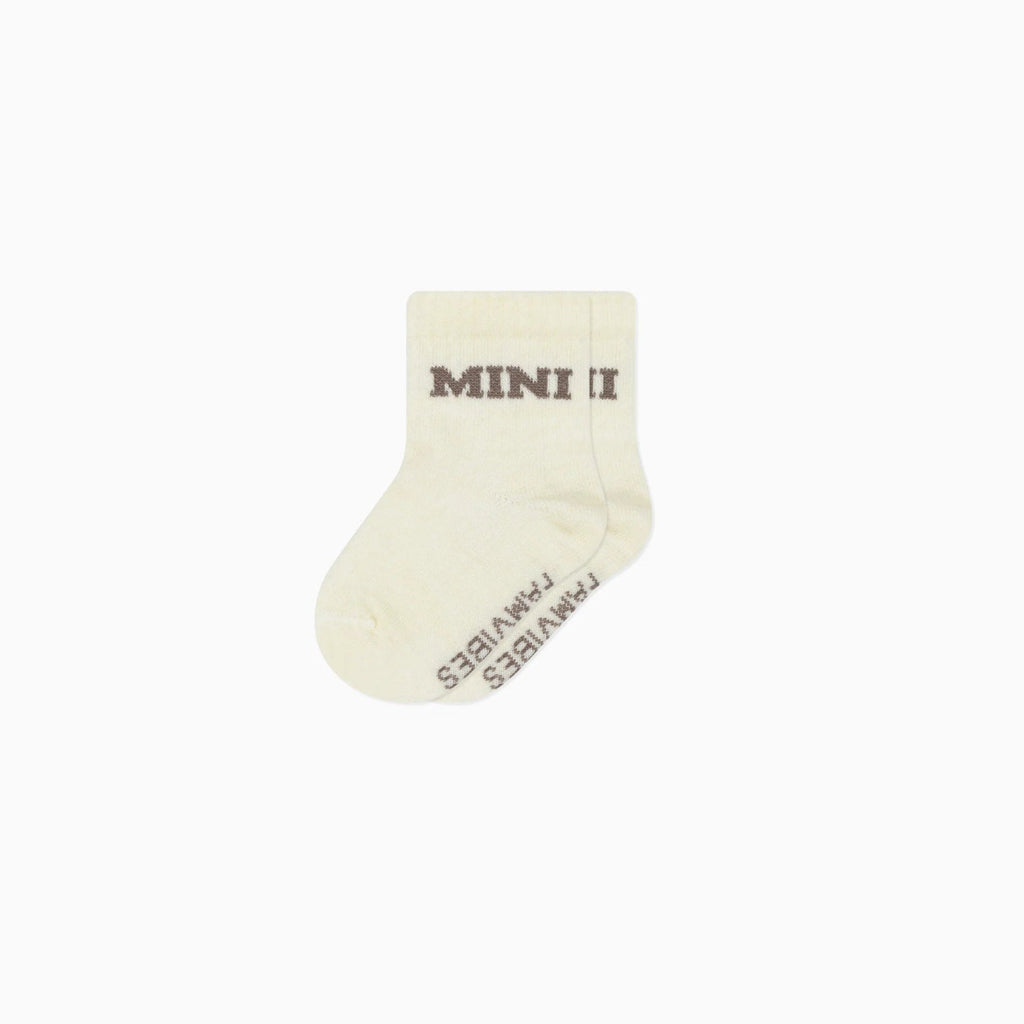 MINI College Babysocken aus Merinowolle – Taupe, Partnerlook - Little Baby Pocket