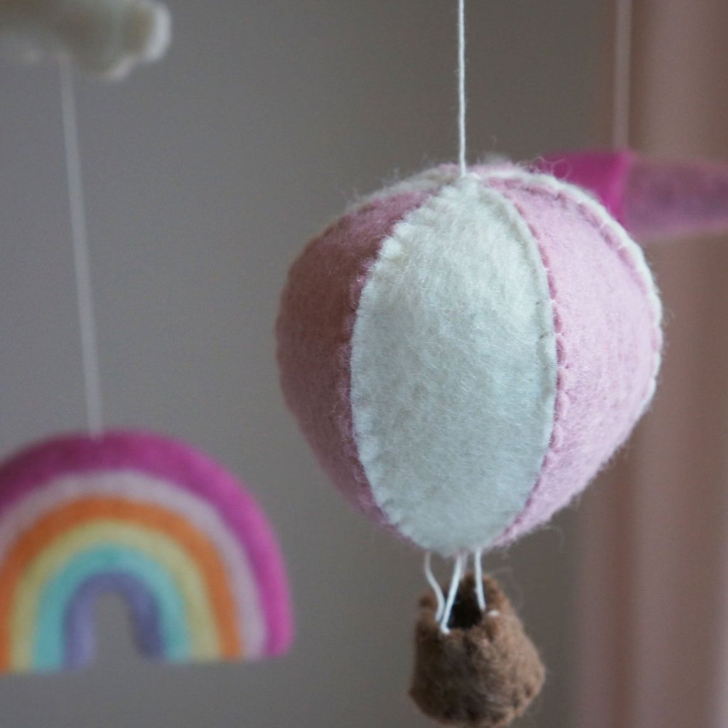 Mobile Flugzeug/Regenbogen Pink - Little Baby Pocket