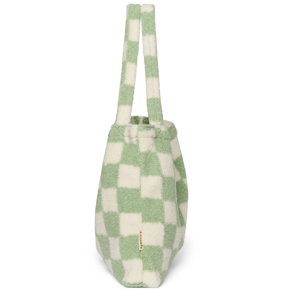 Mom Bag "Binibamba Pistachio Checked Teddy" LIMITED EDITION - Little Baby Pocket