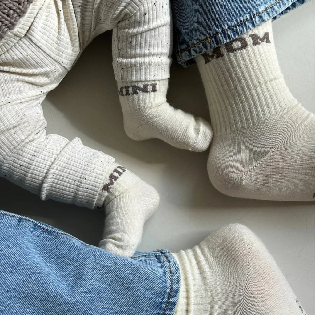 MOM College Wollsocken Taupe - Little Baby Pocket