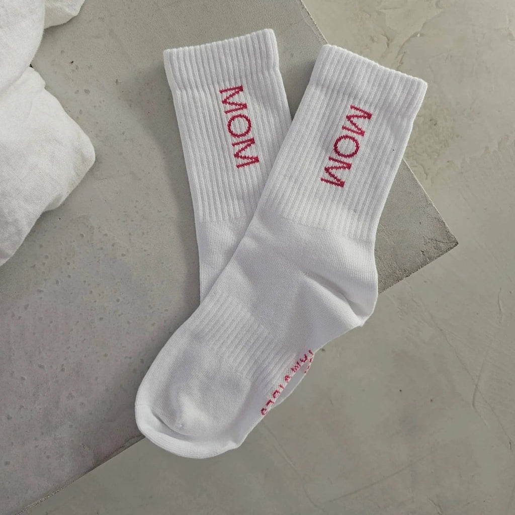MOM Socken- weiss/pink - Little Baby Pocket