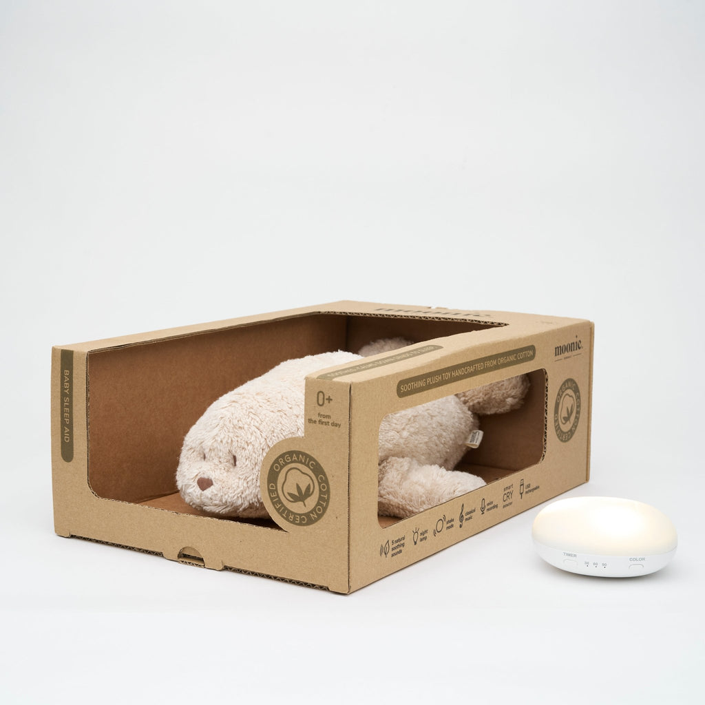 MOONIE Robbe - Einschlafhilfe mit Nachtlicht - Little Baby Pocket