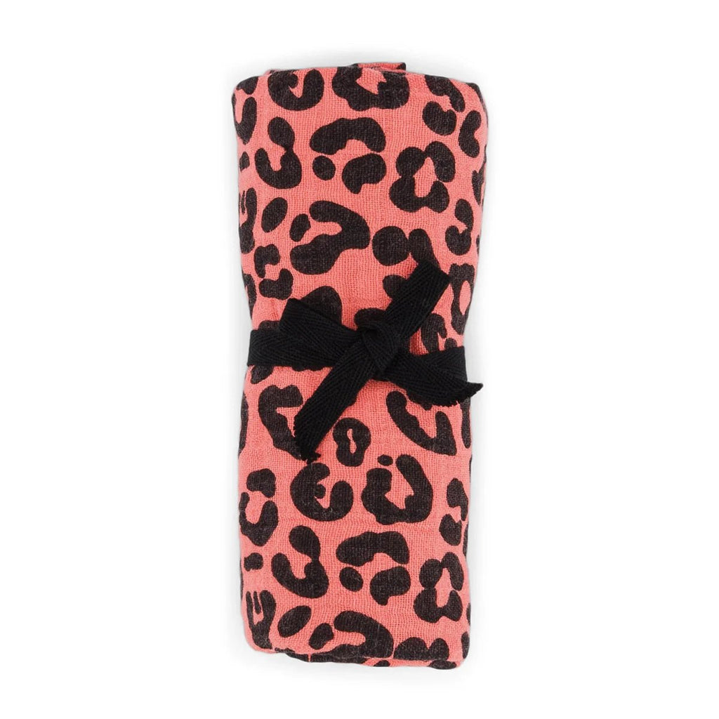 Mulltuch "Bianca Swaddle Leopard Graou Coral" - Little Baby Pocket