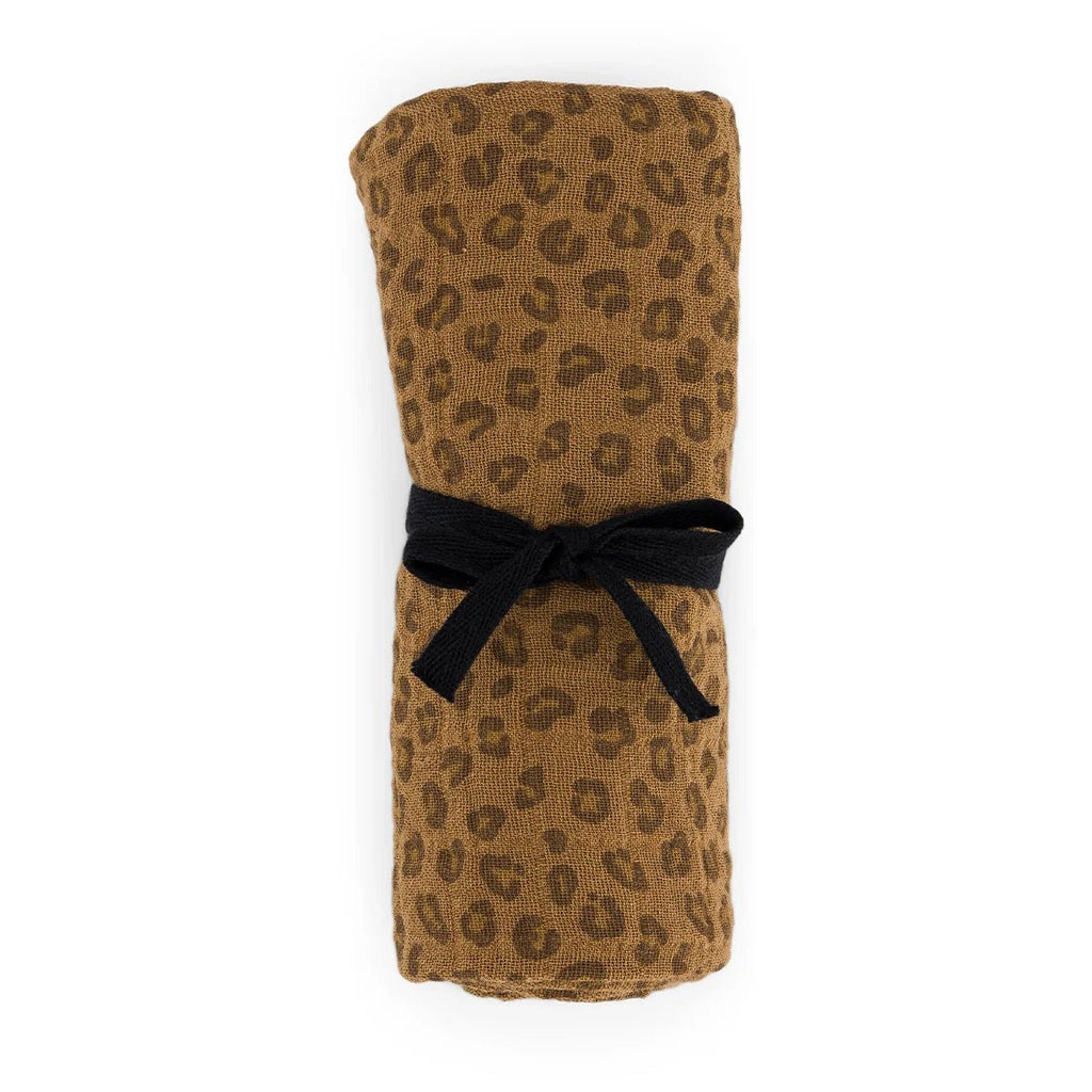 Mulltuch "Bianca Swaddle Mini Leopard Cumin" - Little Baby Pocket