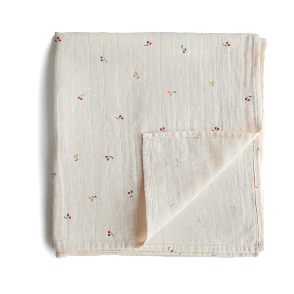 Mulltuch "Swaddle Muslin Cherries" - Little Baby Pocket