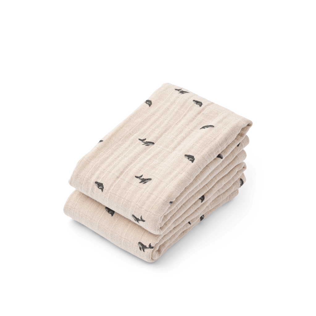 Liewood - Mulltücher "Mini Whales/Sandy" 2er Pack