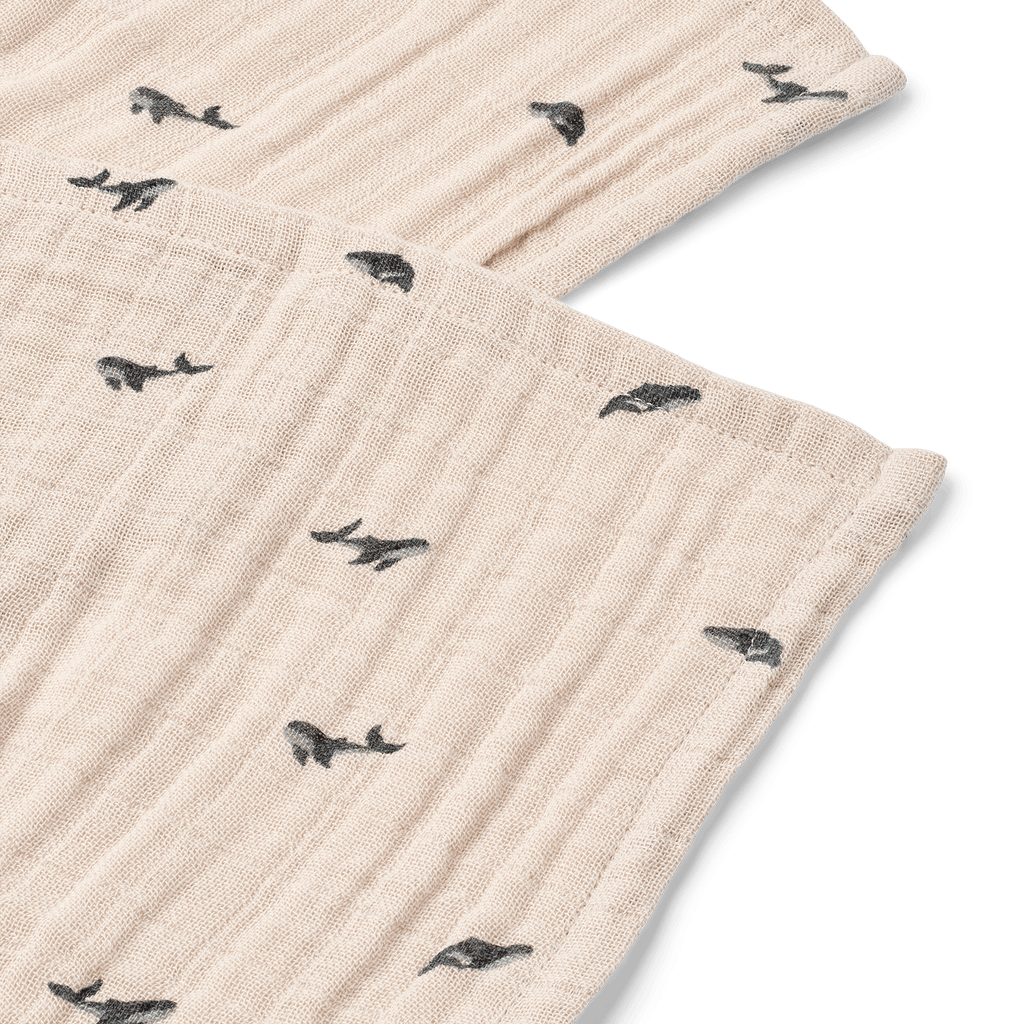 Liewood - Mulltücher "Mini Whales/Sandy" 2er Pack