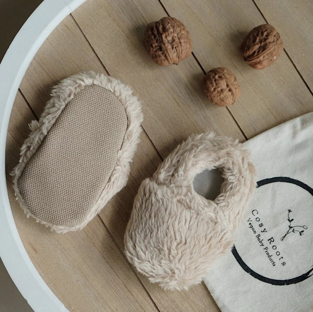 Organic Teddy Shoes - Cream - Little Baby Pocket