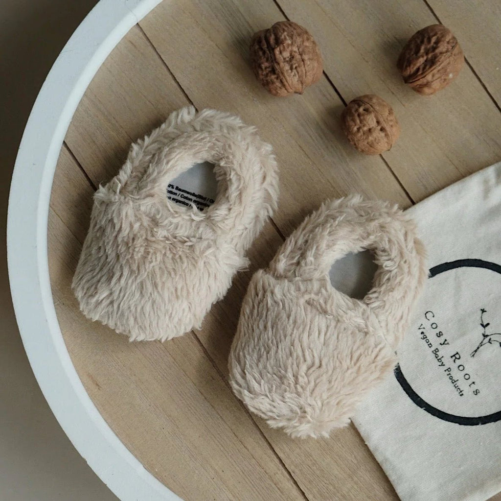 Organic Teddy Shoes - Cream - Little Baby Pocket