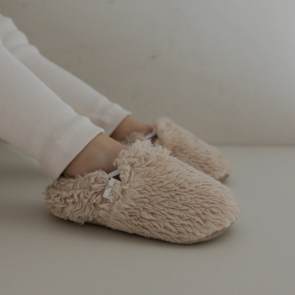 Organic Teddy Shoes - Cream - Little Baby Pocket