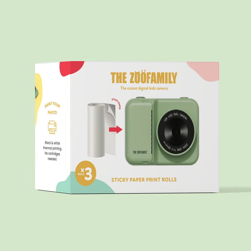 The Zoofamily - Papierrollen - Selbstklebend - 3er Nachfüllpack - Für Zoo Print Kamera
