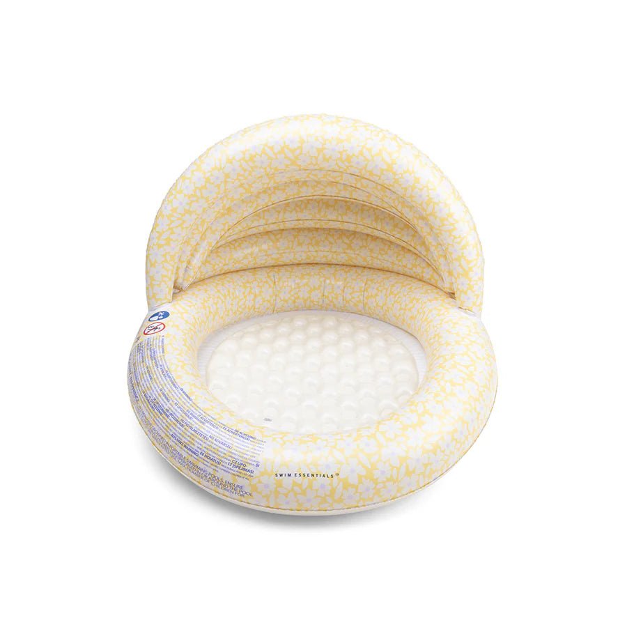 Swim Essentials - Planschbecken mit Sonnenschirm "Floristik Gelb"