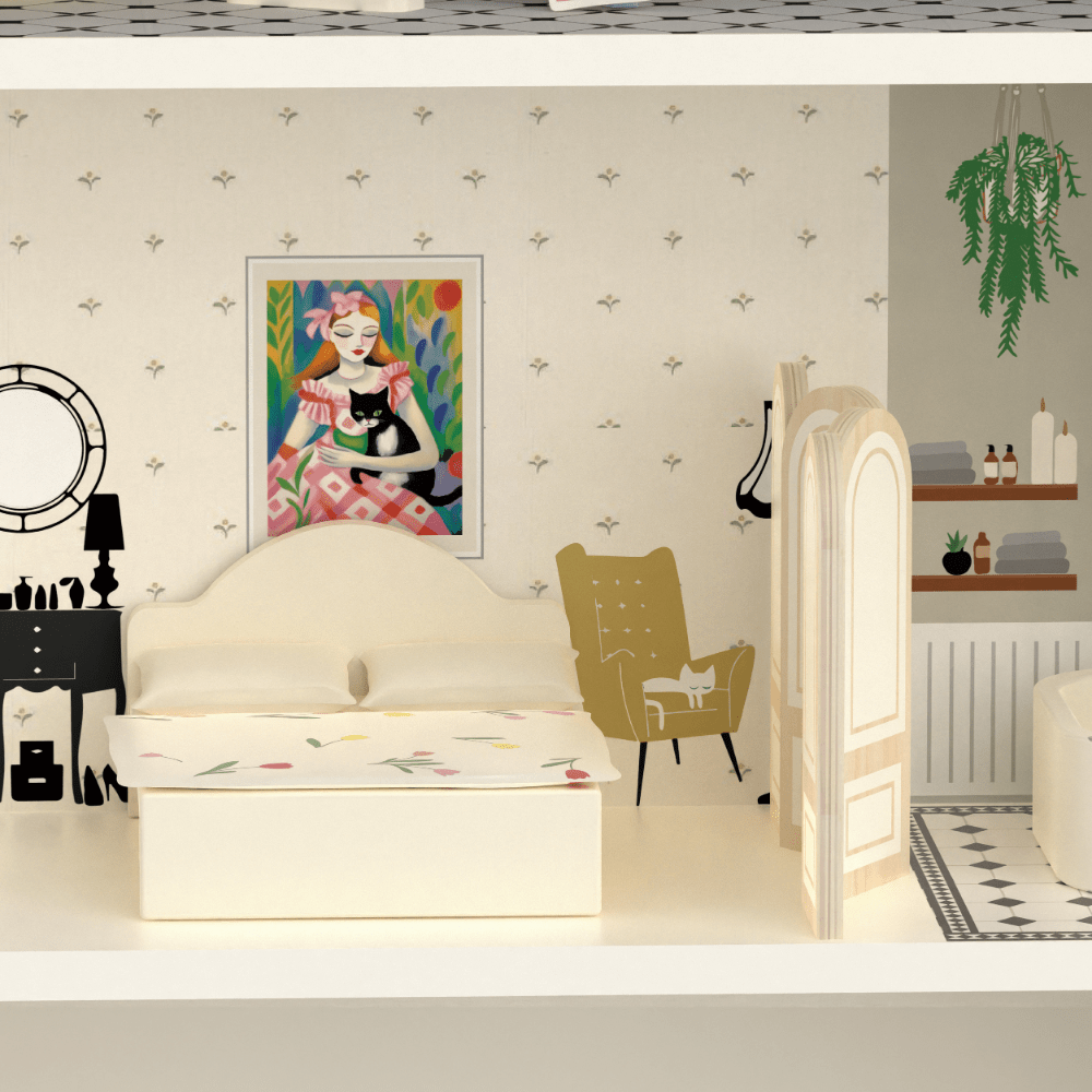 Puppenhaus Vintage - 3 Stockwerke - Little Baby Pocket