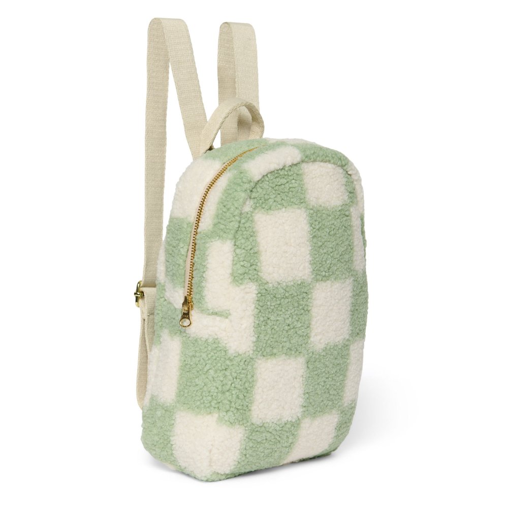 Rucksack "Mini Binibamba Pistachio Checked Teddy" LIMITED EDITION - Little Baby Pocket