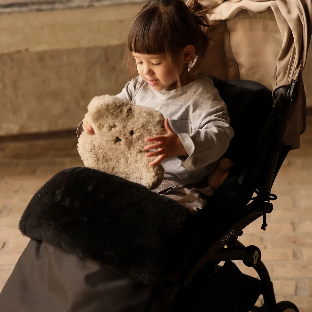 BINIBAMBA Schaffell Fußsack Puffmuff Noir - Little Baby Pocket