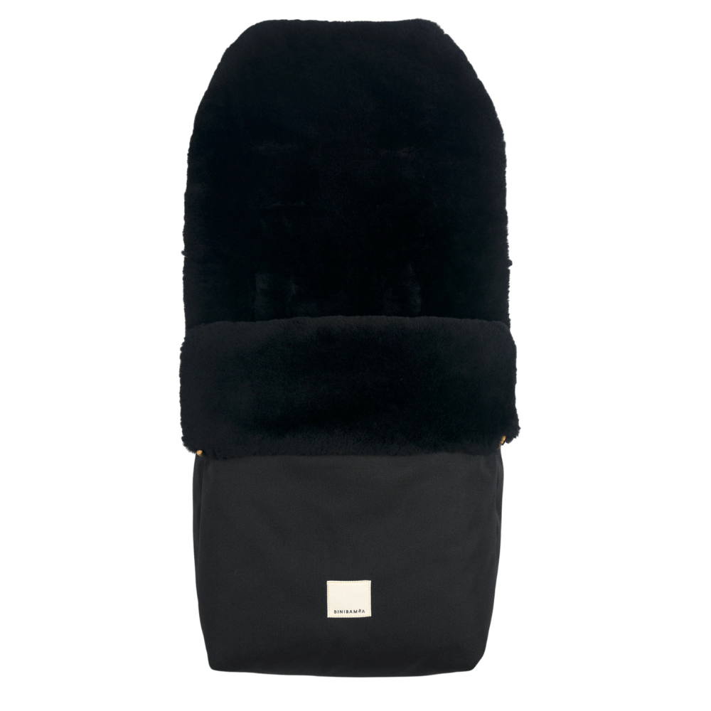 BINIBAMBA Schaffell Fußsack Puffmuff Noir - Little Baby Pocket