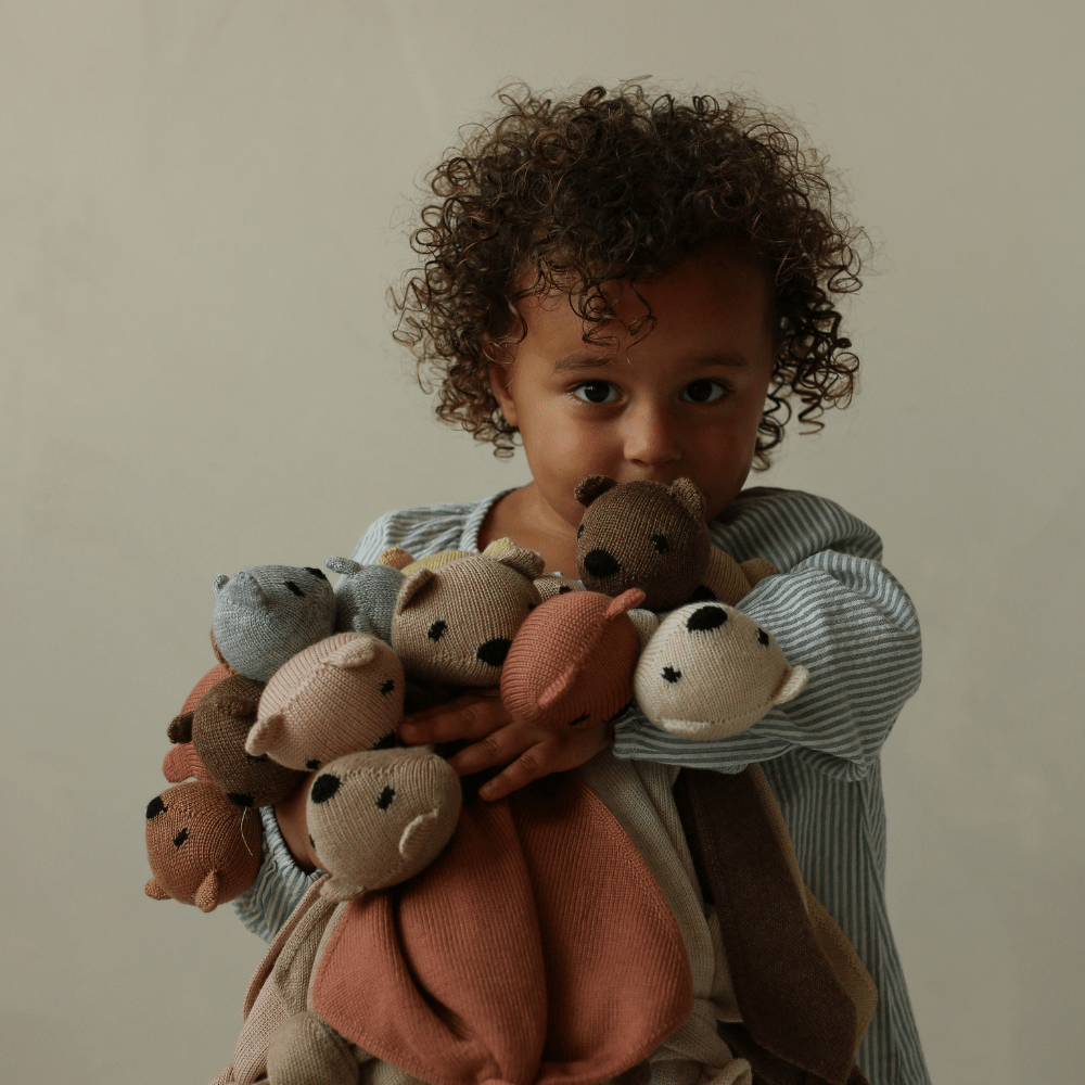 Hvid Schmusetuch "Teddy Tokki" - Little Baby Pocket