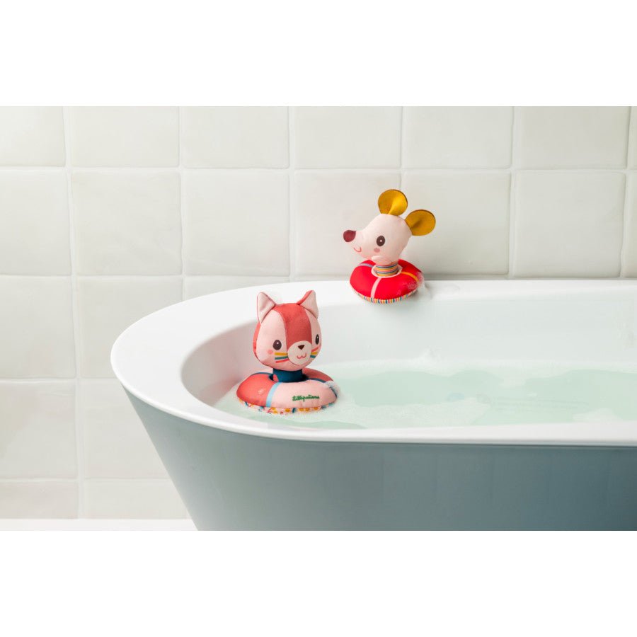 Schwimmendes Badespielzeug – Jeanne Katze & Maus mit Boje - Little Baby Pocket