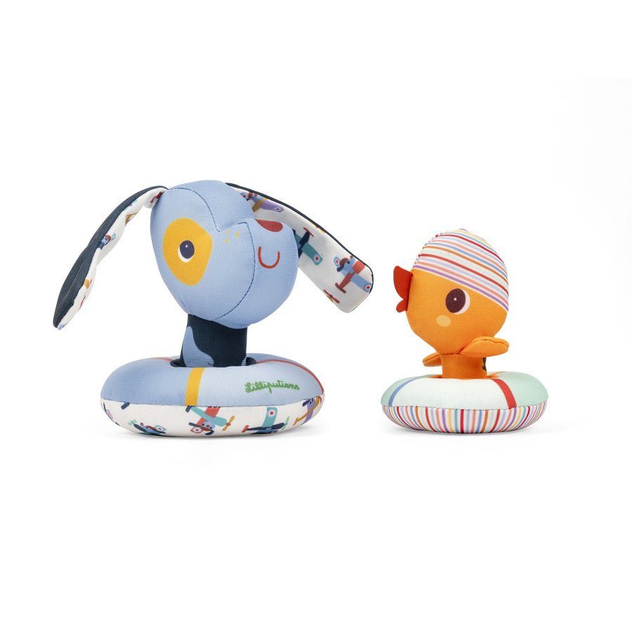 Schwimmendes Badespielzeug – Jules Hund & Ente mit Boje - Little Baby Pocket